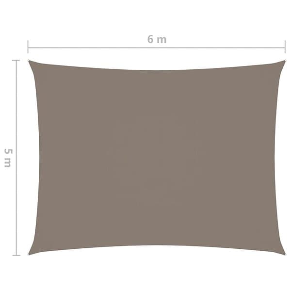 vidaXL Solsegel oxfordtyg rektangulärt 5x6 m taupe 135439
