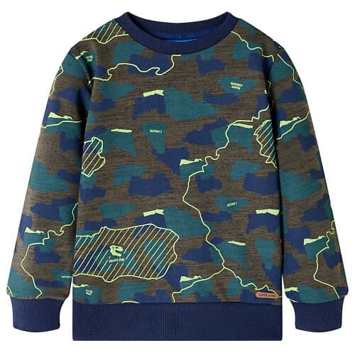 vidaXL Tröja för barn mörk khaki melange 92 13239