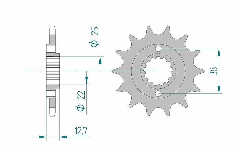 Afam 24505 Front Sprocket Silver 15t