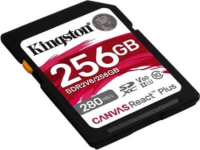 Kingston Canvas React Plus SDXC Class 10 UHS-II U3 V60 280/150MB/s 256GB