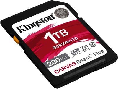 Kingston Canvas React Plus SDXC Class 10 UHS-II U3 V60 280/150MB/s 1TB