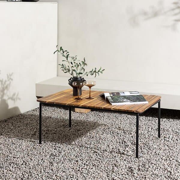 Venture Home Soffbord Penh Sofatable Steel Black Acacia Rectangular 65*100*40 9582-068