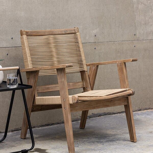 Venture Home Loungefåtölj Peter Loungechair Acacia Dark brown Beige 9611-666