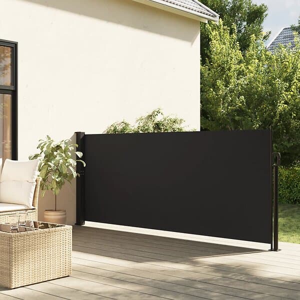 vidaXL Indragbar sidomarkis svart 120x500 cm 4004399