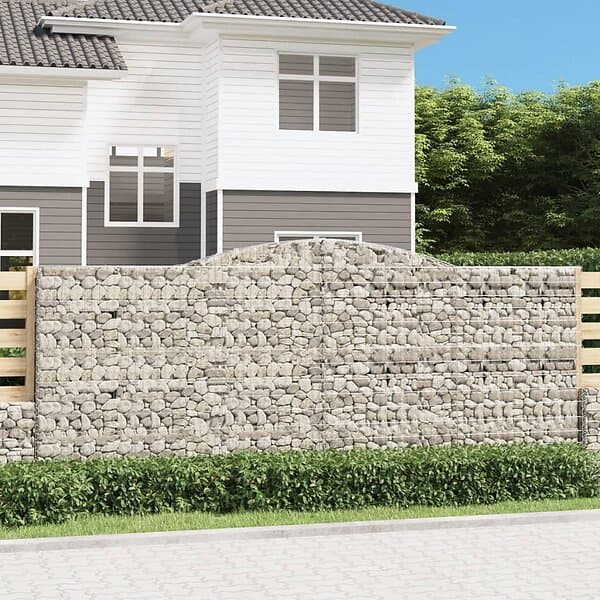 vidaXL Gabion bågformad 5 st 400x30x160/180 cm galvaniserat järn 3146908