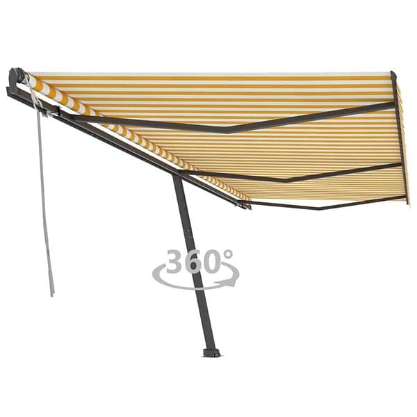 vidaXL Fristående markis manuellt infällbar 600x300 cm gul/vit 3069798