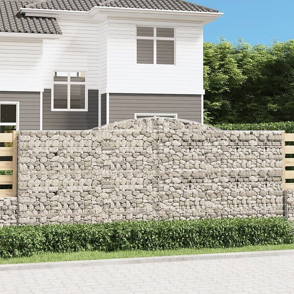 vidaXL Gabion bågformad 7 st 400x30x160/180 cm galvaniserat järn 3146910