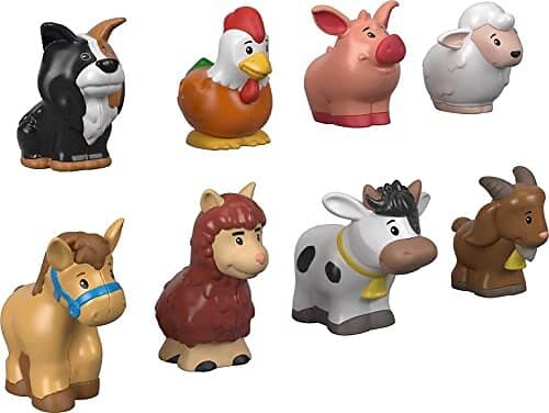 Fisher-Price GFL21 – Little People bondgårdset, 8 söta djurfigurer för bondgården, leksaksgåva för barn från 1 år