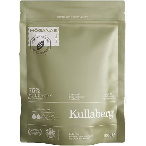 Höganäs Chocolate Dark Chocolate 75% Couverture "KULLABERG" 500g