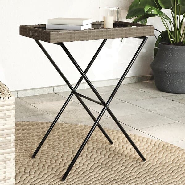 vidaXL Hopfällbart brickbord grå 65x40x75 cm konstrotting 365129
