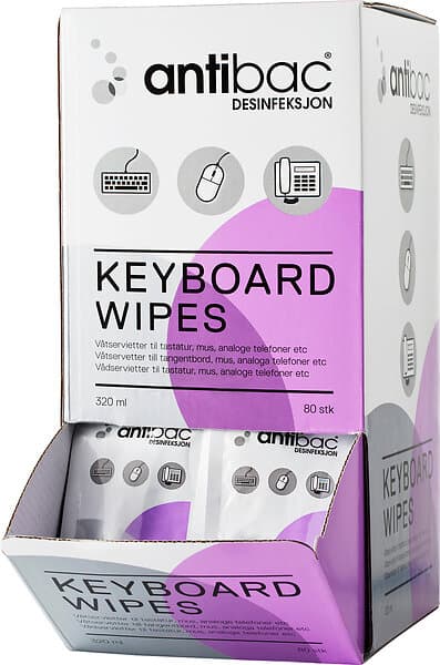 Antibac Keyboard Wipes 80 st/fp