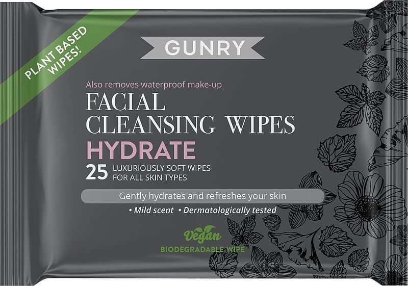 Gunry Facial cleansing wipes hydrate 25 st