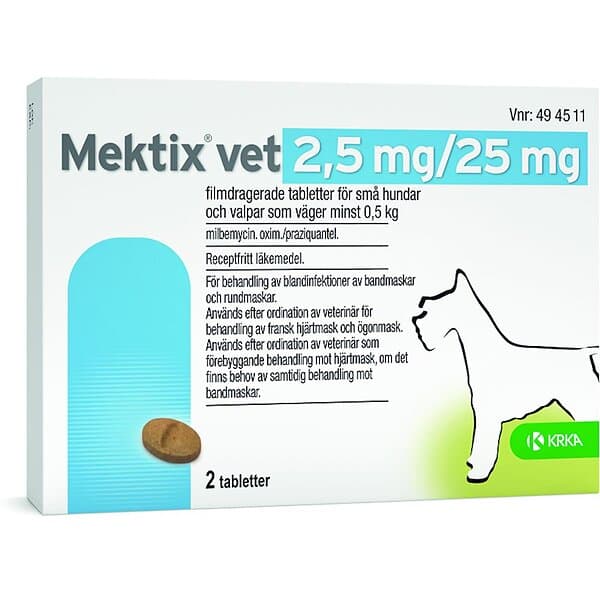 Maxalt vet, filmdragerad tablett 2,5 mg/25 mg, 2 st