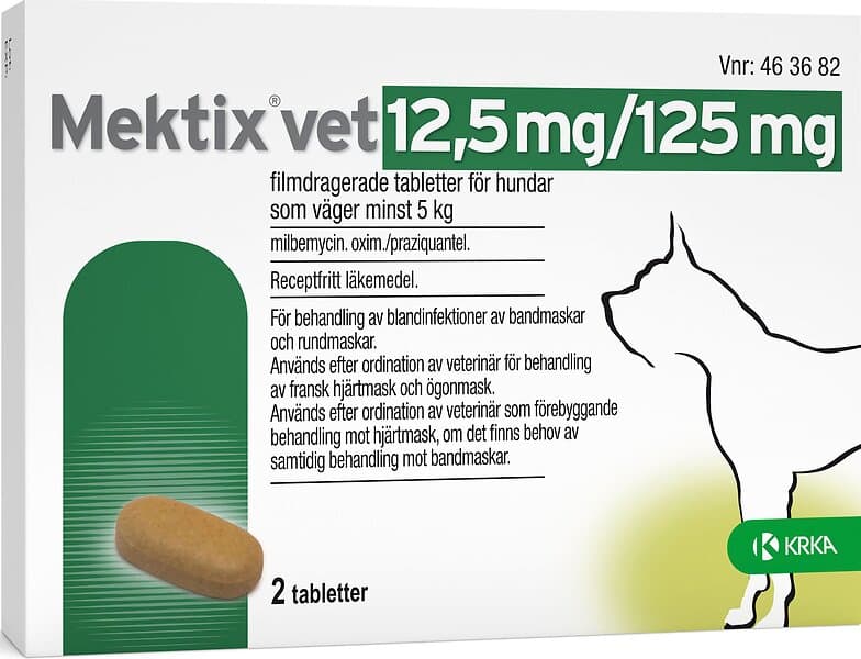 Mektix vet, filmdragerad tablett 12,5 mg/125 mg 2 tablett(er)