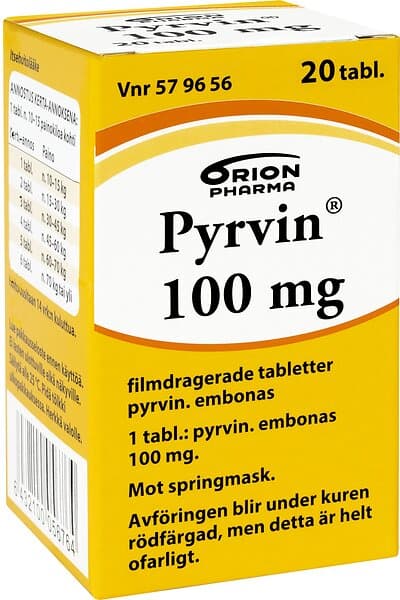 Pyrvin , filmdragerad tablett 100 mg, 20 st