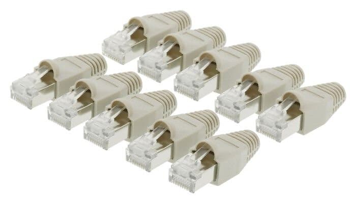 Luxorparts Modulkontakt RJ45 Cat.6 med böjskydd 10-pack