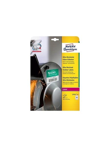 Avery Dennison Etiketter L7911-10 Zweckform Ultra-Resistant x Labels 45,7 mm 480