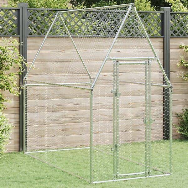 vidaXL Hönsbur silver 200x100x190 cm galvaniserat stål 172550