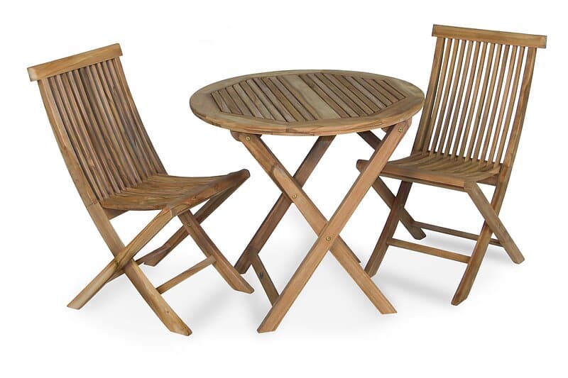 Brafab Turin cafégrupp Teak 2 fällstolar & bord 80 cm