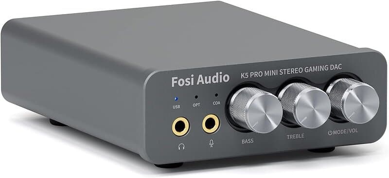 Fosi Audio K5 Pro Gaming mini DAC förstärkare för PS5/PC/MAC USB-C/Optisk/Coaxial till 3.5mm/RCA