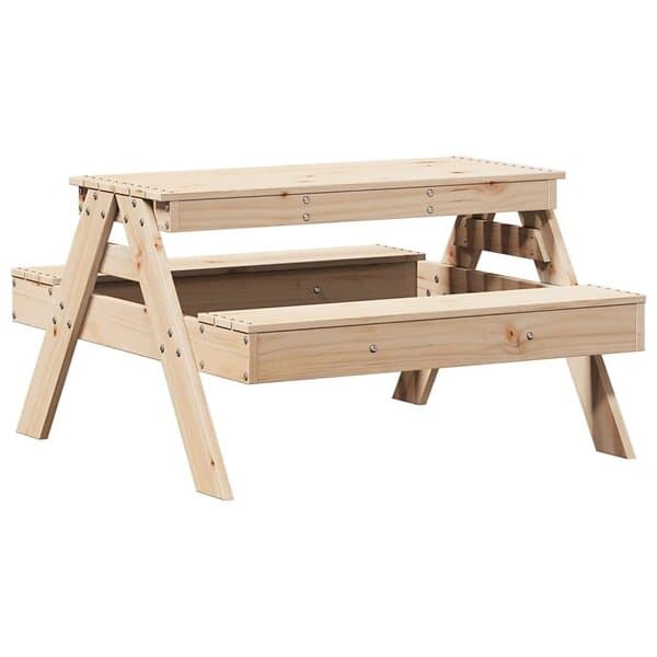 vidaXL Picknickbord för barn 88x97x52 cm massiv furu 832596