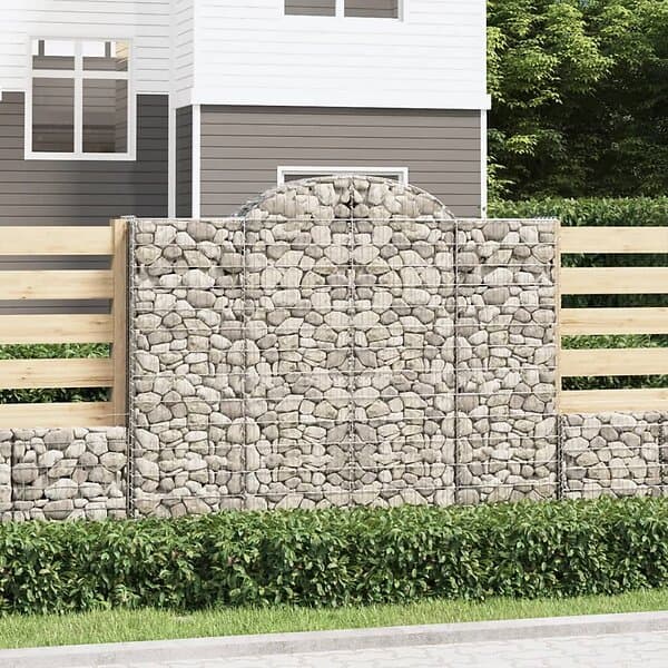 vidaXL Gabioner bågformade 25 st 200x50x160/180 cm galvaniserat järn 3146399