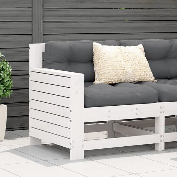 vidaXL Trädgårdssoffa vit 69x62x70,5 cm massiv furu 844884