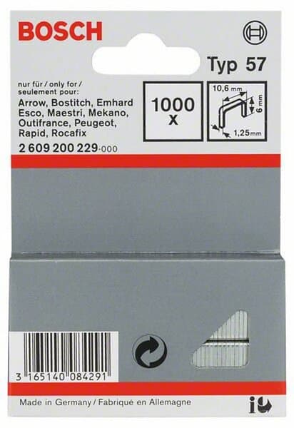 Bosch Häftklammer 2609200229; 10,6x6,0 mm; 1000 st.; typ 55