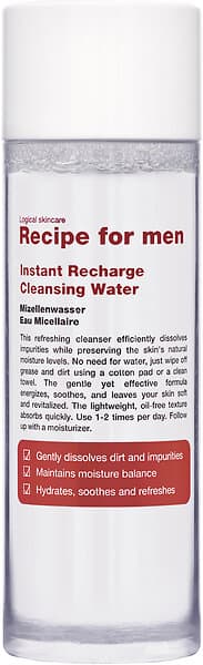 Recipe for Men Instant Recharge Cleansing Water 100ml
