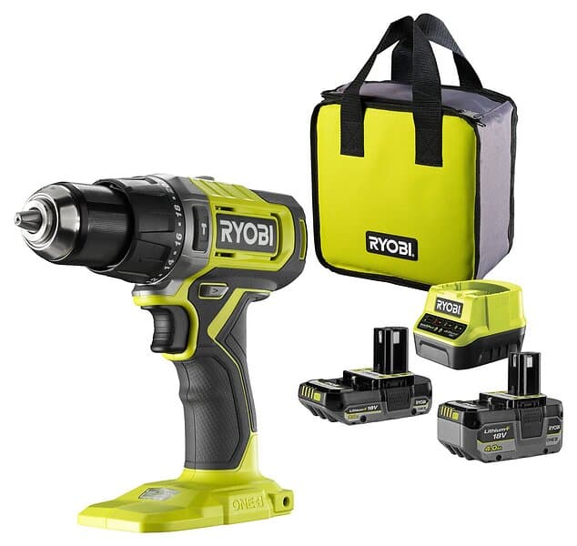 Ryobi skruvdragare med slag, 2 batterier RPD18-2C42S