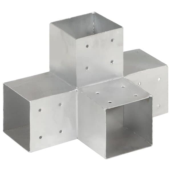 vidaXL Stolpbeslag X-form galvaniserad metall 101x101 mm 145483