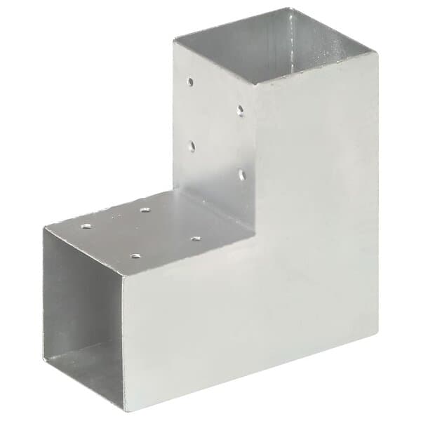 vidaXL Stolpbeslag L-form galvaniserad metall 91x91 mm 145469