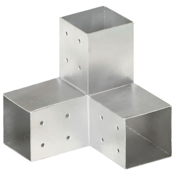vidaXL Stolpbeslag Y-form galvaniserad metall 81x81 mm 145465