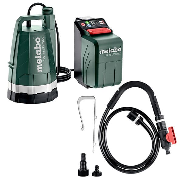 Metabo Tpf 18 Ltx 2200 Batteridriven Dränkbar Pump För Regnvatten