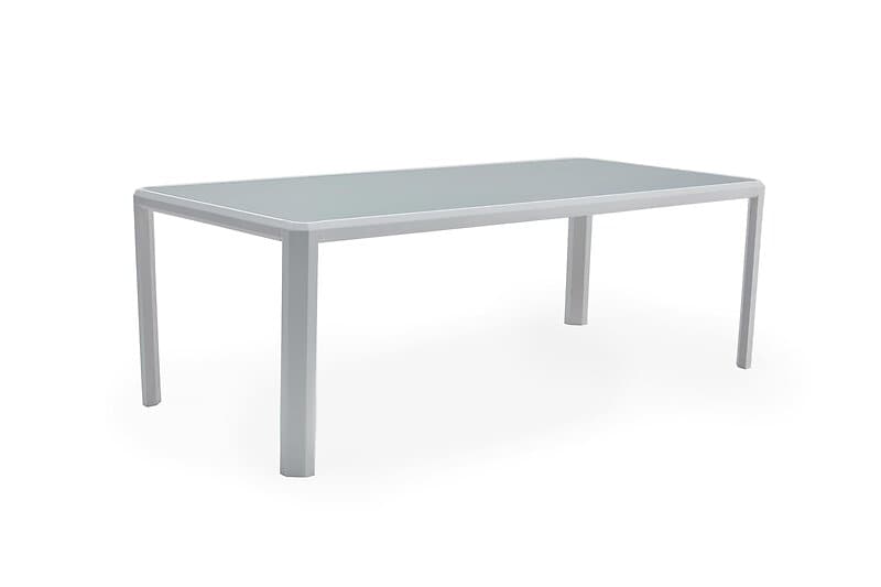 Selected Exclusive Sun matbord Vit med glasskiva 100 x 220 x 75 cm