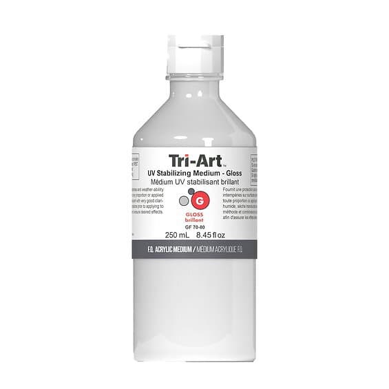 Medium Tri-Art UV Stabilizing Gloss 250ml, blankt som skyddar akrylfärg mot UV-strålning