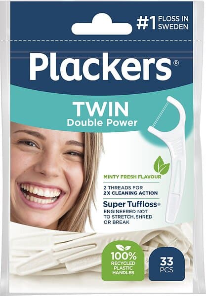 Plackers Twin 33-pack (Tandtrådsbyglar)