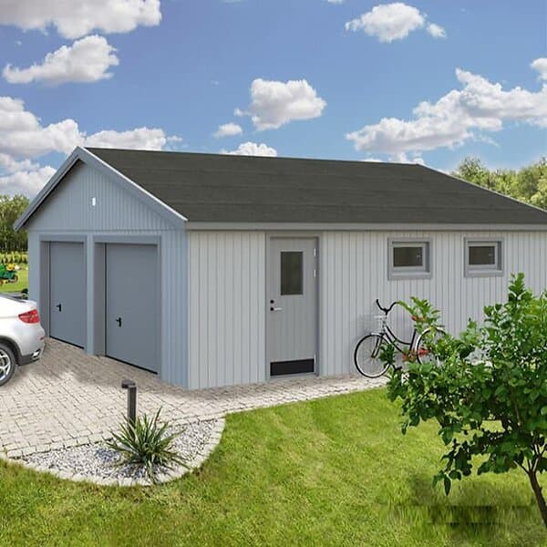 Palmako Dubbelgarage Andre 49,1 m2 med Takskjutport 44,7 with sectional door 108616 M2