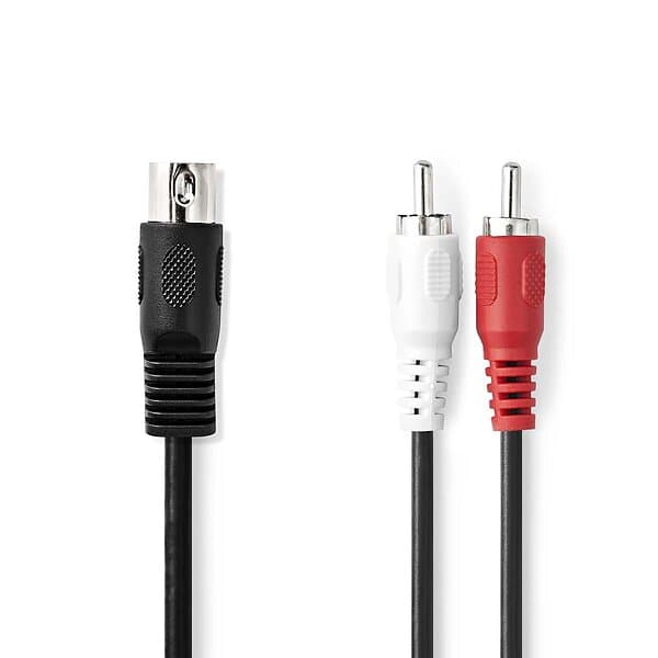 Nedis DIN 5-Pin Male 2x RCA Male 1m