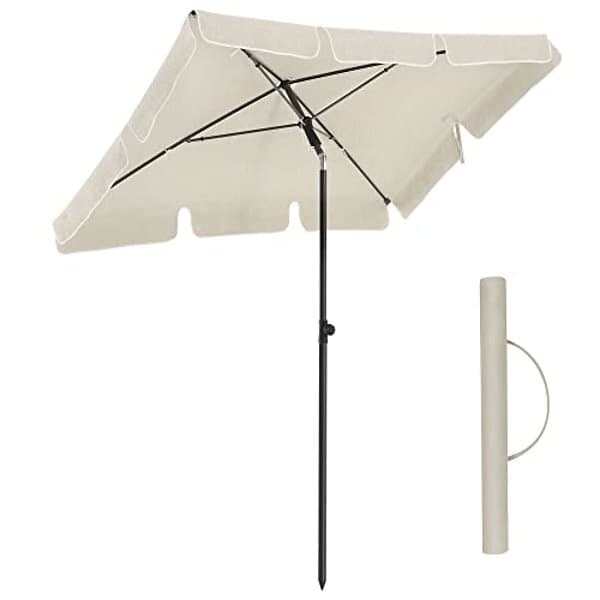 Songmics Rektangulärt Balkong Parasoll 2x1,25m Upf 50+