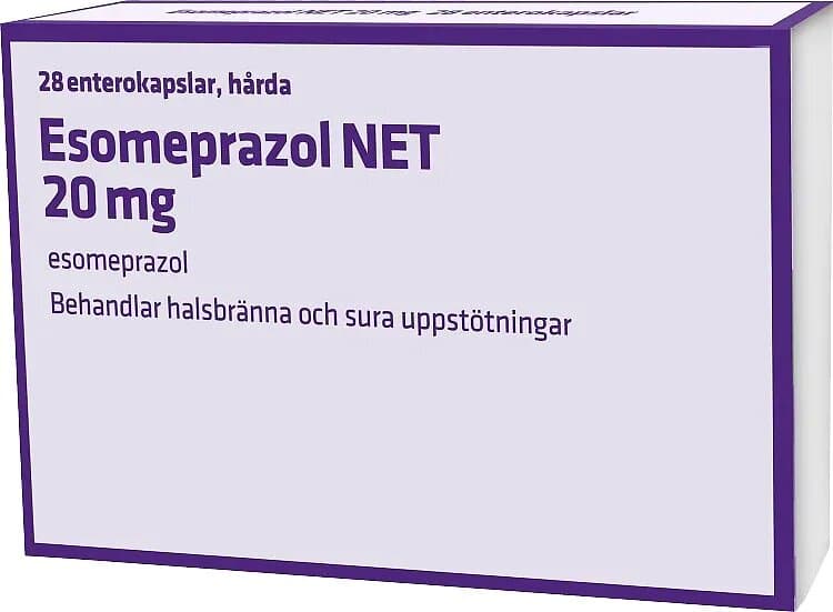 Esomeprazol NET, enterokapsel, hård 20 mg, 28 st