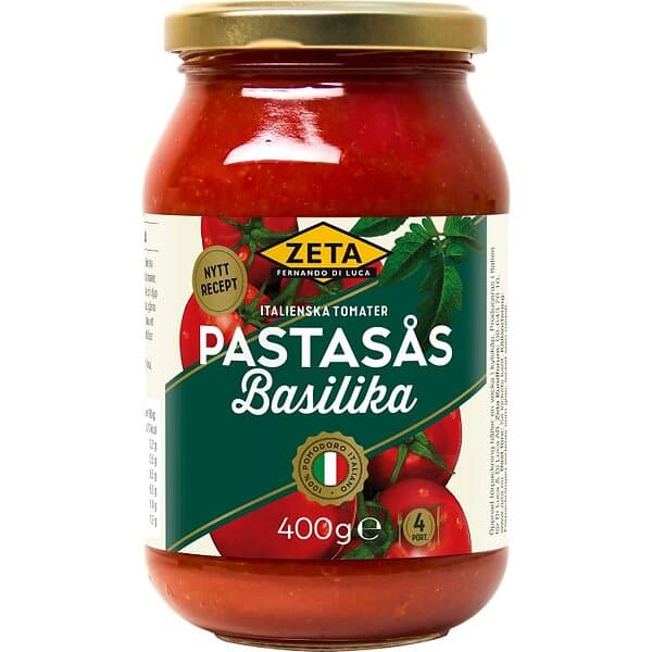 Zeta Pastasås Basilika 400g