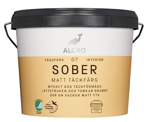 Alcro Sober Matt Täckfärg 3l Vit nr 21