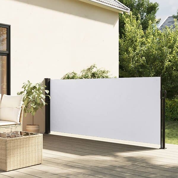 vidaXL Indragbar sidomarkis vit 120x300 cm 4004286