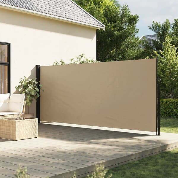 vidaXL Infällbar sidomarkis beige 180x600 cm 4004540