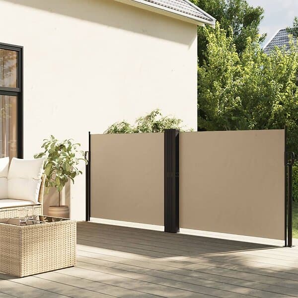 vidaXL Infällbar sidomarkis beige 140x1200 cm 4004810