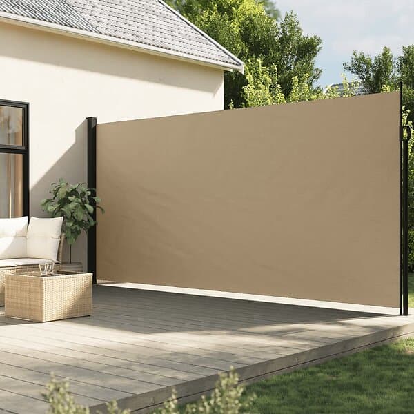 vidaXL Infällbar sidomarkis beige 200x600 cm 4004555