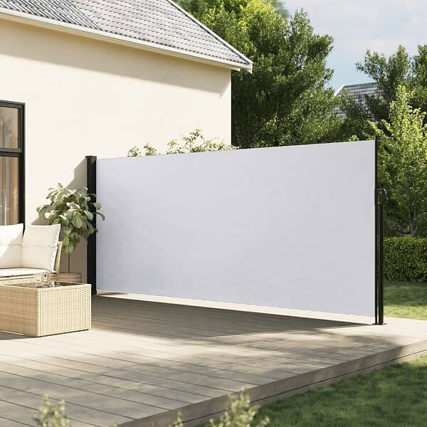 vidaXL Infällbar sidomarkis vit 180x600 cm 4004541