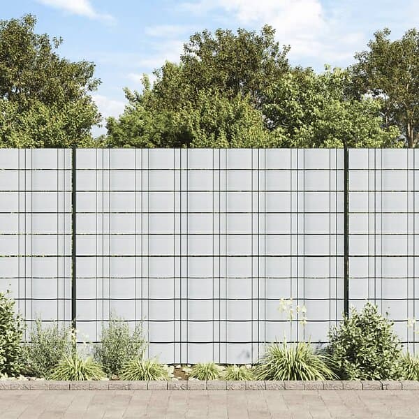 vidaXL Insynsskydd för trädgården 10 st ljusgrå 252,5x19 cm PVC 4005544
