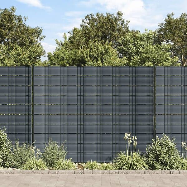 vidaXL Insynsskydd för trädgården 10 st PVC 252,5x19 cm svart 4005547